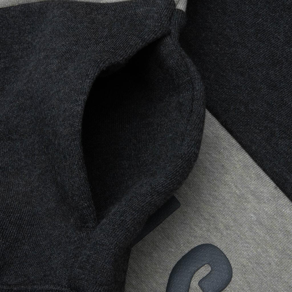 Kids Cropped Relaxed Panelled Hoodie - Iron Grey/Seal Heather