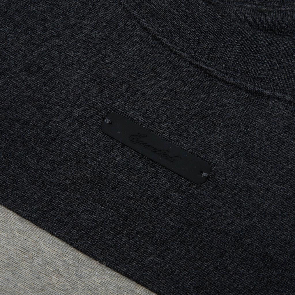Kids Cropped Relaxed Panelled Sweatshirt - Iron Grey/Seal Heather