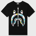 Kids New Multi Camo Shark Tee - Black