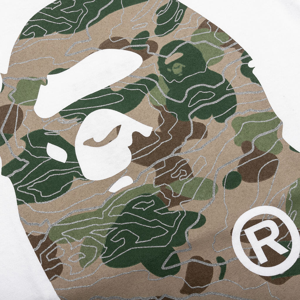 Kid's Layered Line Camo Big Ape Head Tee - White/Beige