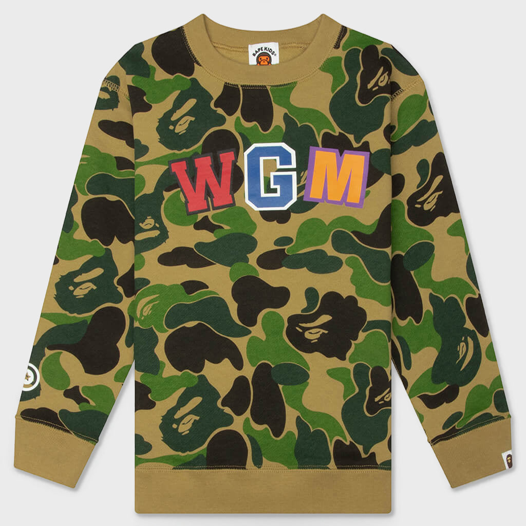 Kids ABC Camo Shark Crewneck Sweatshirt - Green