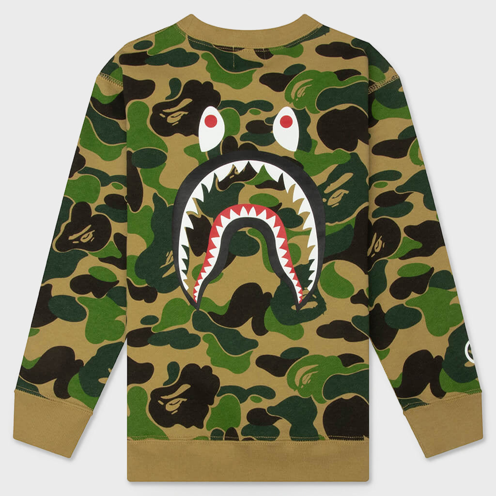 Kids ABC Camo Shark Crewneck Sweatshirt - Green
