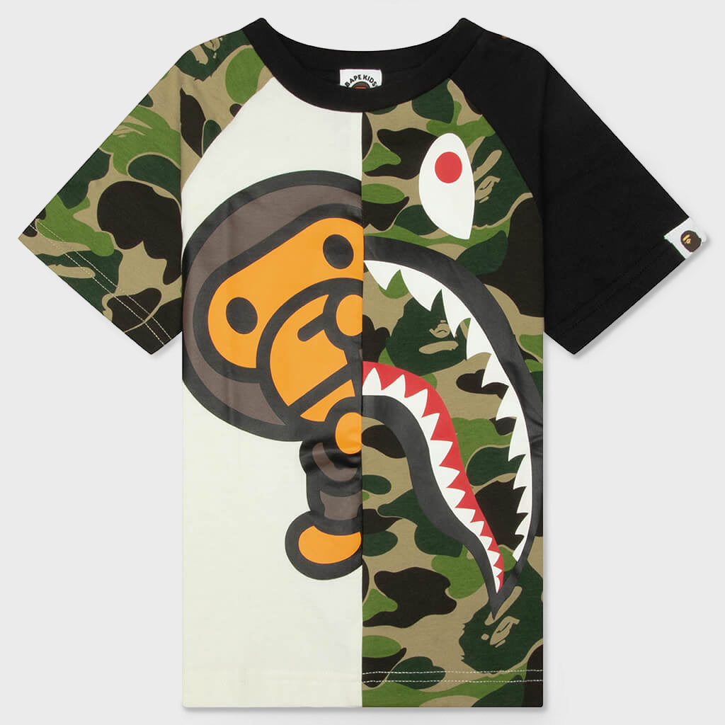 Kids ABC Camo Shark Milo Tee - Green