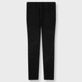 P002 Knee Slit Rinse Slim Denim Pants - Black