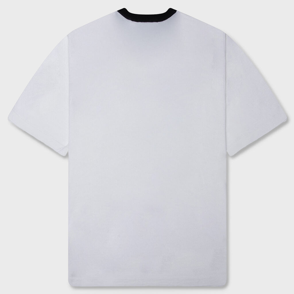 Knit Flower Boxy Tee - White