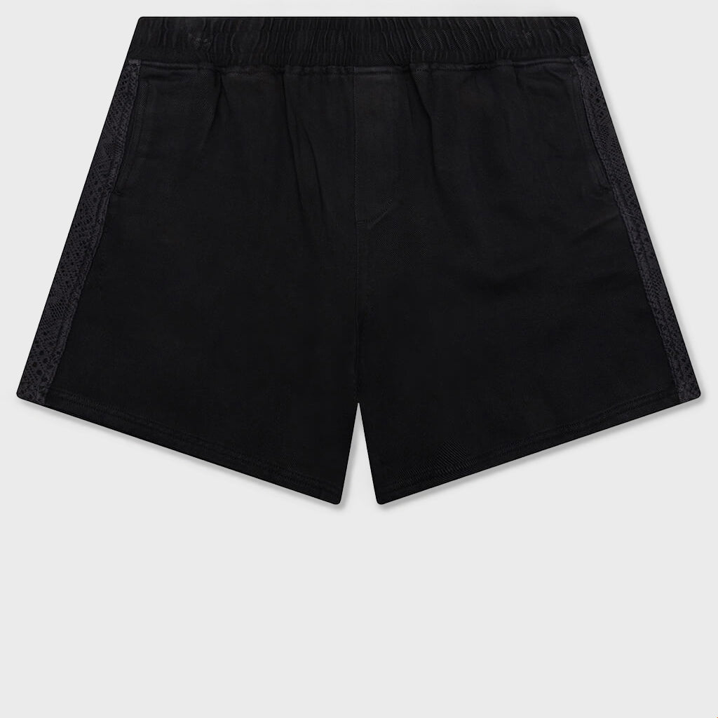Knitted Panel Shorts - Black