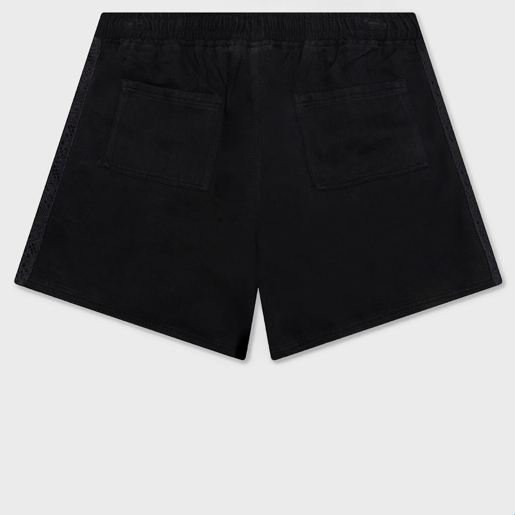 Knitted Panel Shorts - Black
