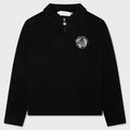 Knitted Zip L/S Polo - Black