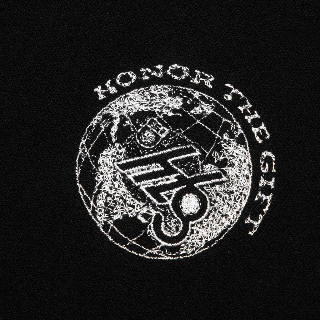 Knitted Zip L/S Polo - Black