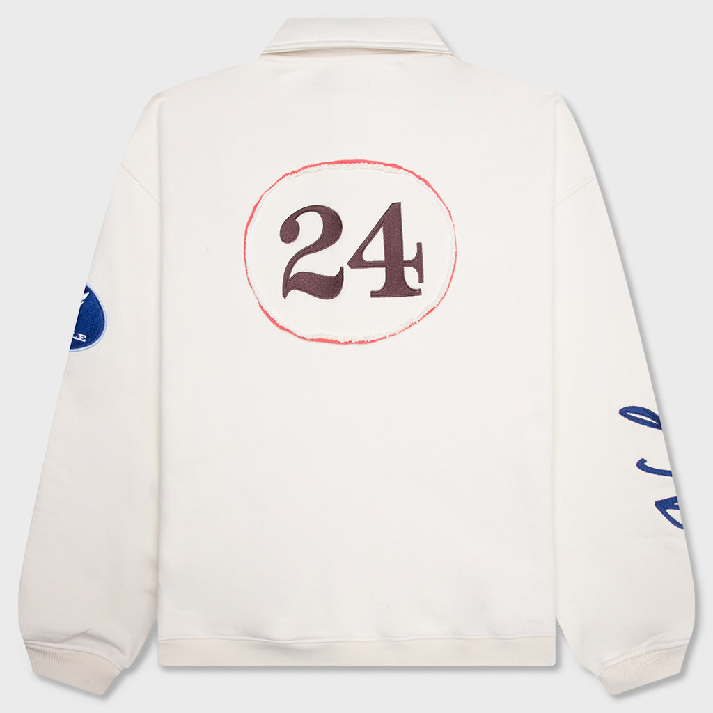 L/S Polo Henley Shirt - Egg White