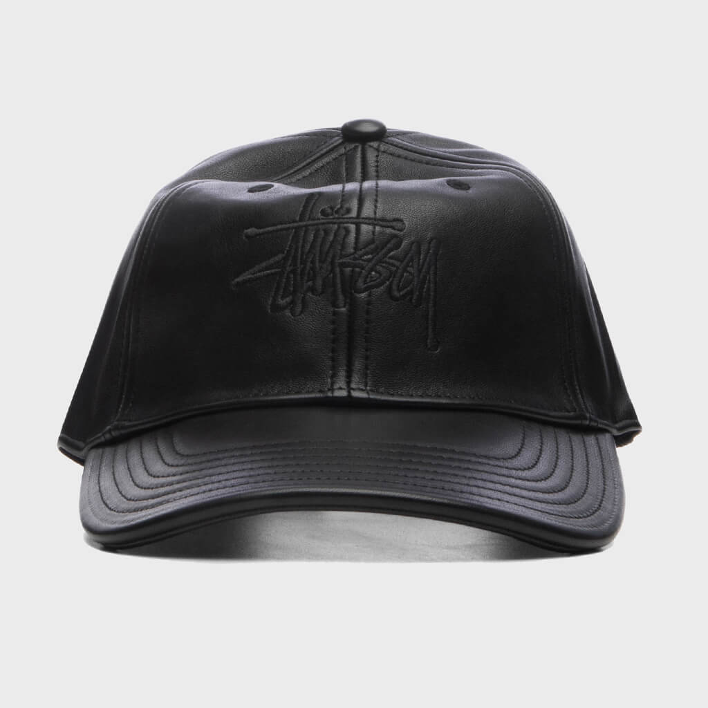 Leather Basic Stussy Cap - Black