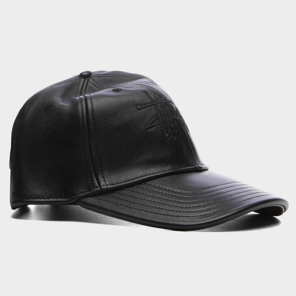 Leather Basic Stussy Cap - Black