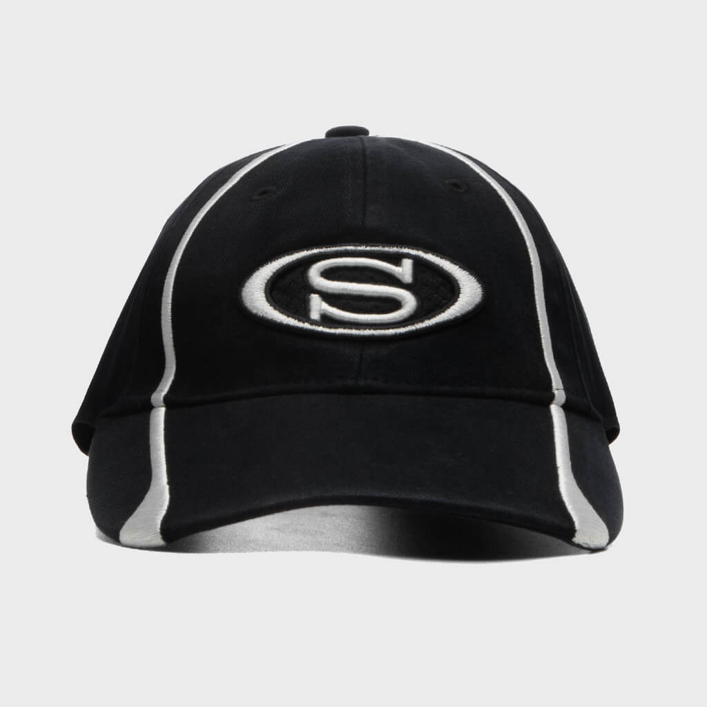 S Oval Strapback Cap - Black