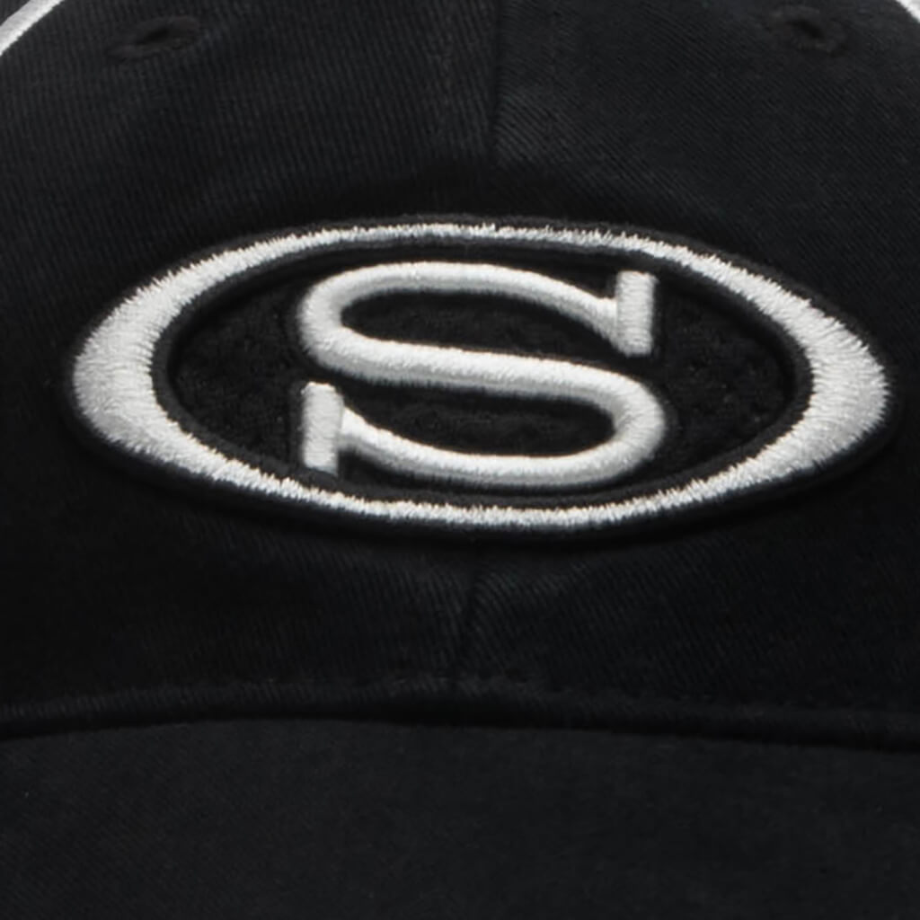 S Oval Strapback Cap - Black