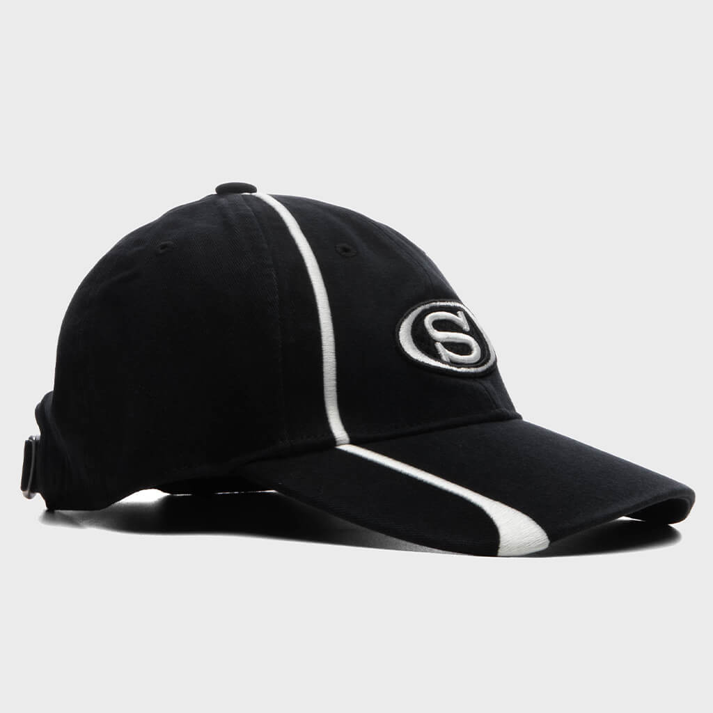 S Oval Strapback Cap - Black