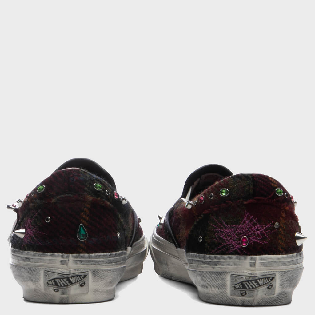 Premium LX Classic 98 Harris Tweed Slip-On - Tweed Red/Blue