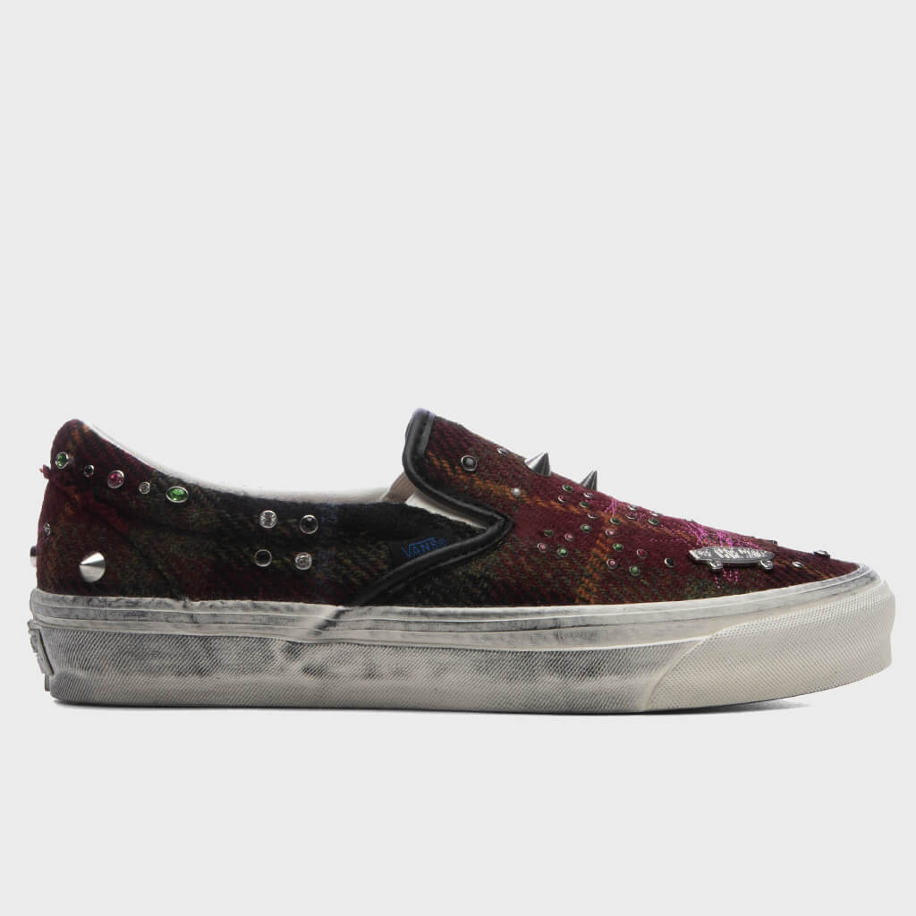 Premium LX Classic 98 Harris Tweed Slip-On - Tweed Red/Blue