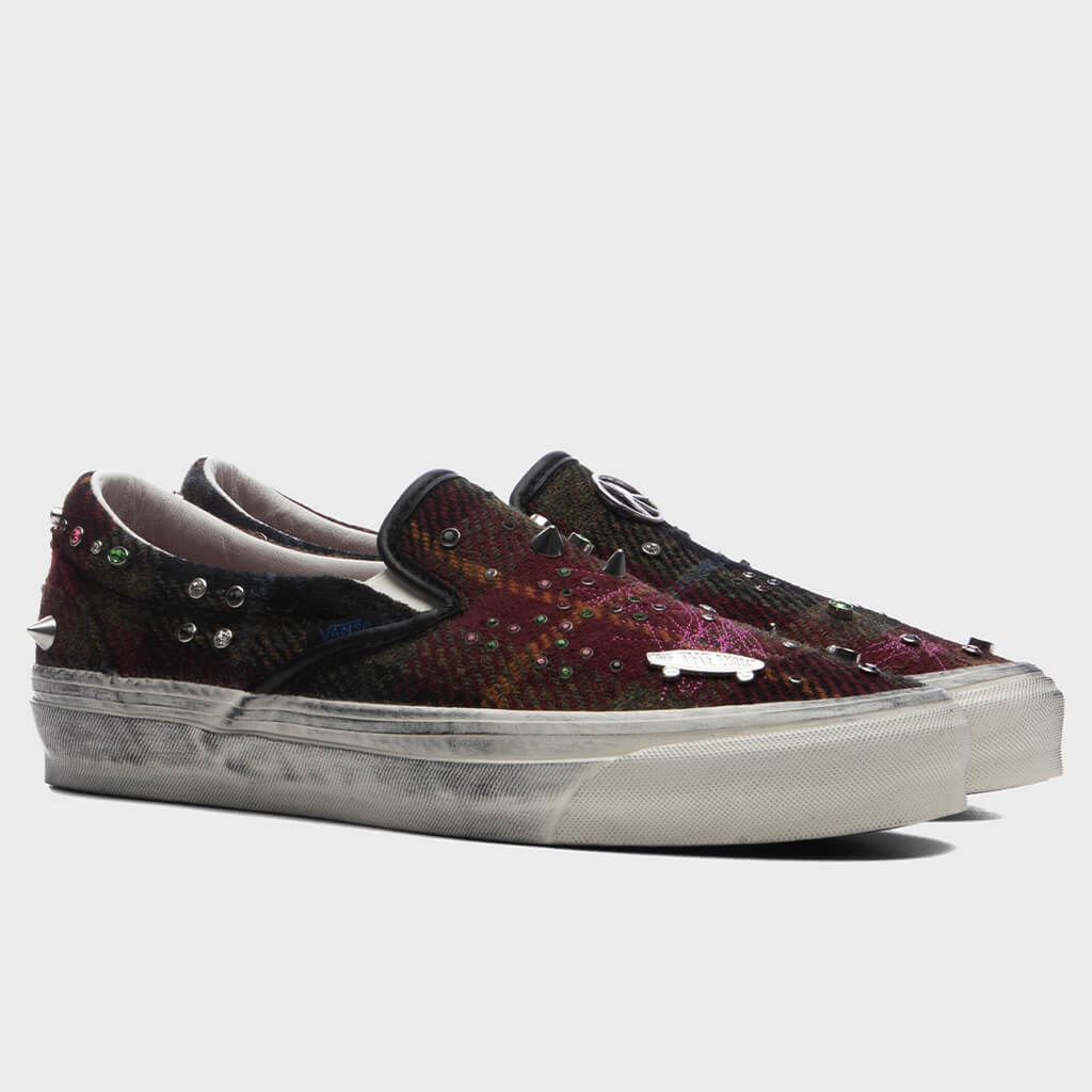Premium LX Classic 98 Harris Tweed Slip-On - Tweed Red/Blue