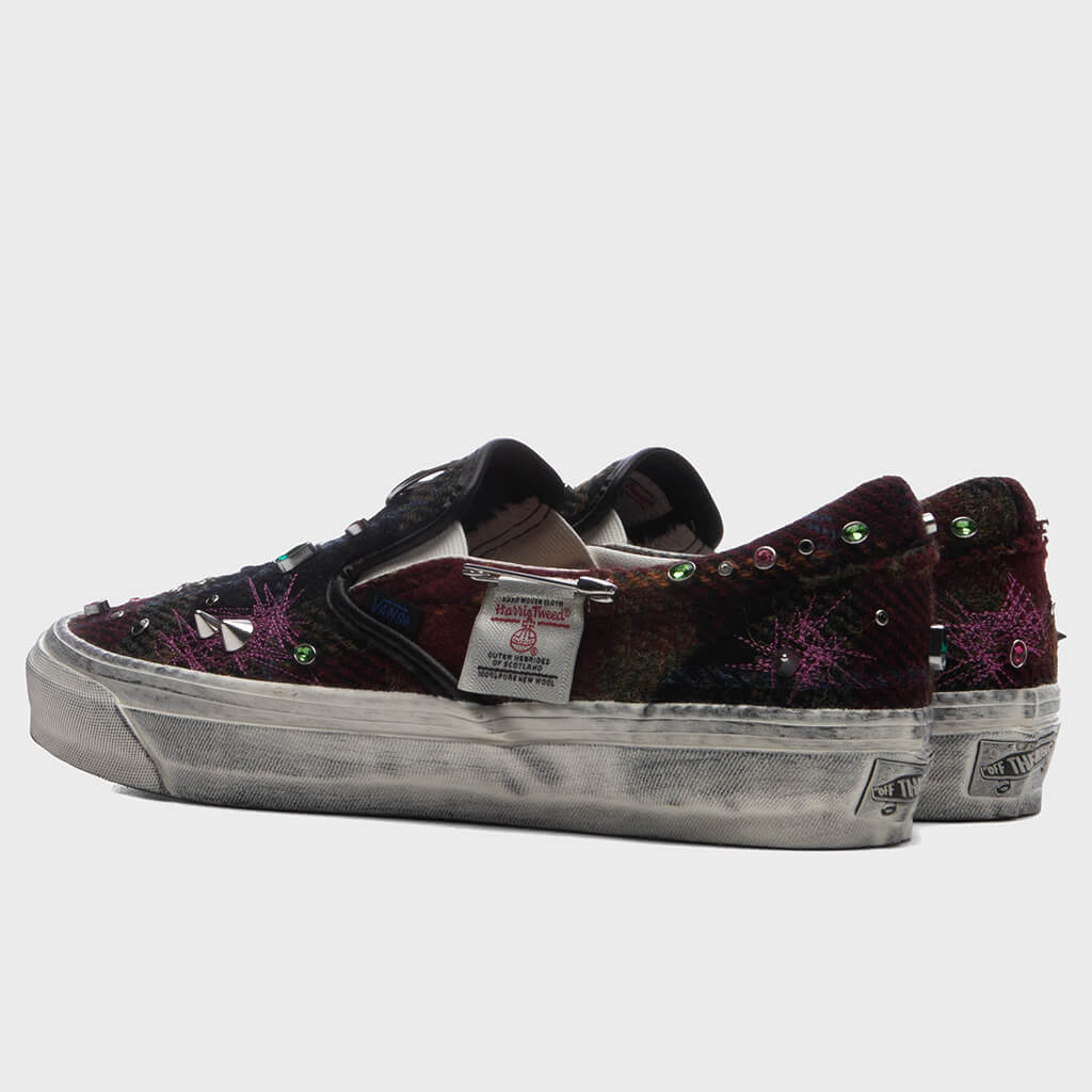 Premium LX Classic 98 Harris Tweed Slip-On - Tweed Red/Blue