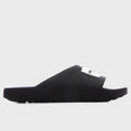 Label Slide Flat Sandals - Black