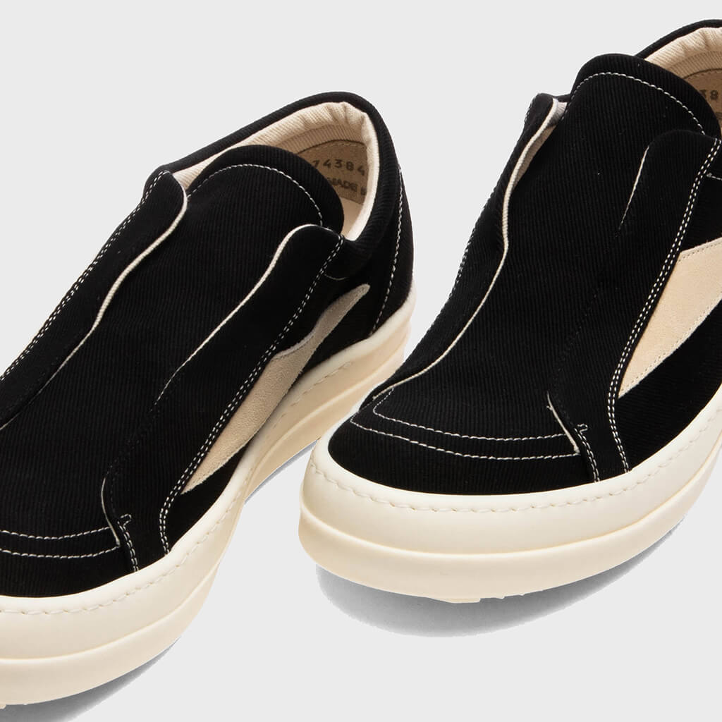 Laceless Vintage Sneaks - Black/Milk