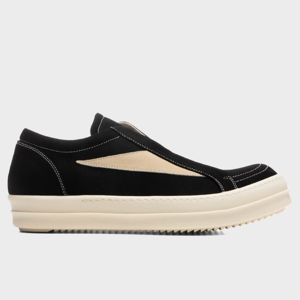 Laceless Vintage Sneaks - Black/Milk