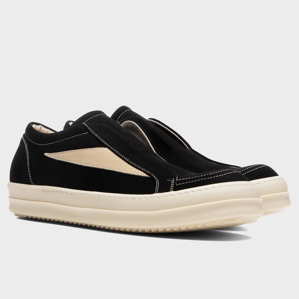 Laceless Vintage Sneaks - Black/Milk