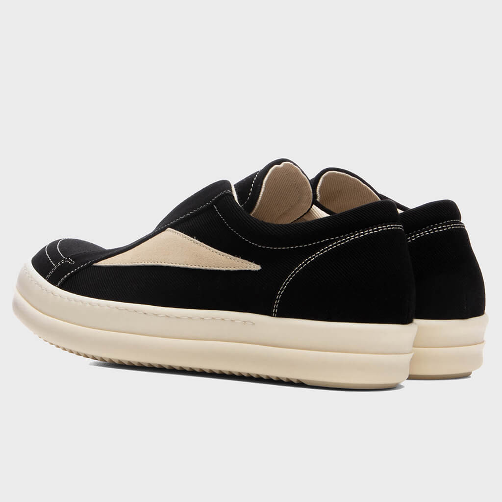 Laceless Vintage Sneaks - Black/Milk