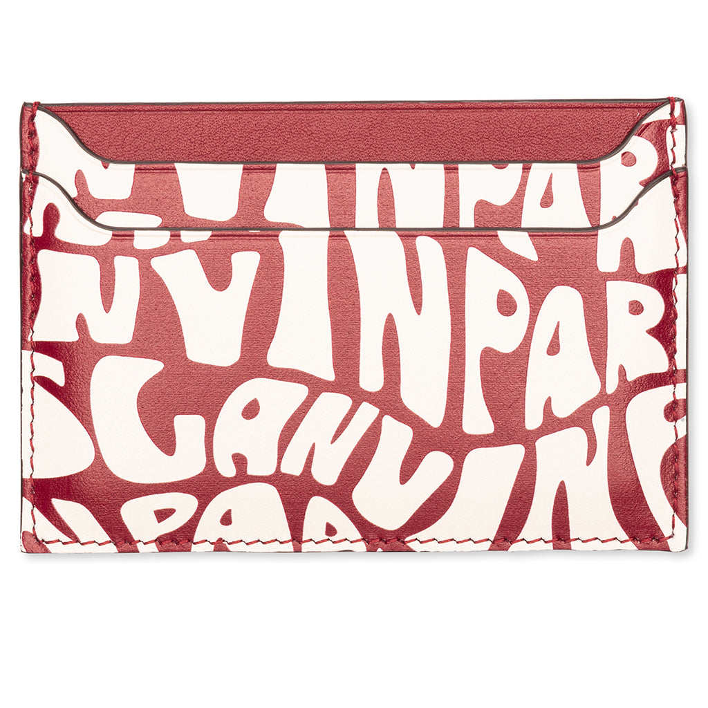 Card Holder - Burgundy/Ecru