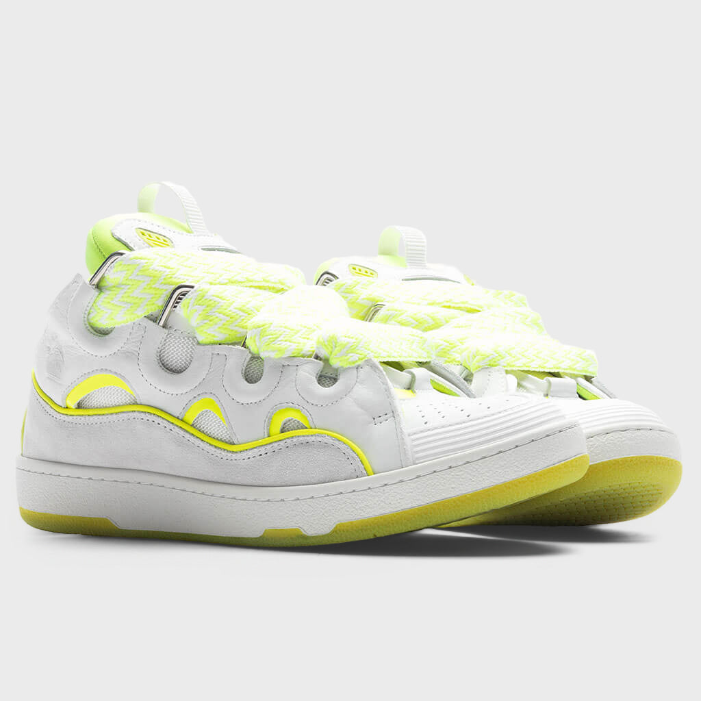 Curb Sneakers - White/Fluo Yellow