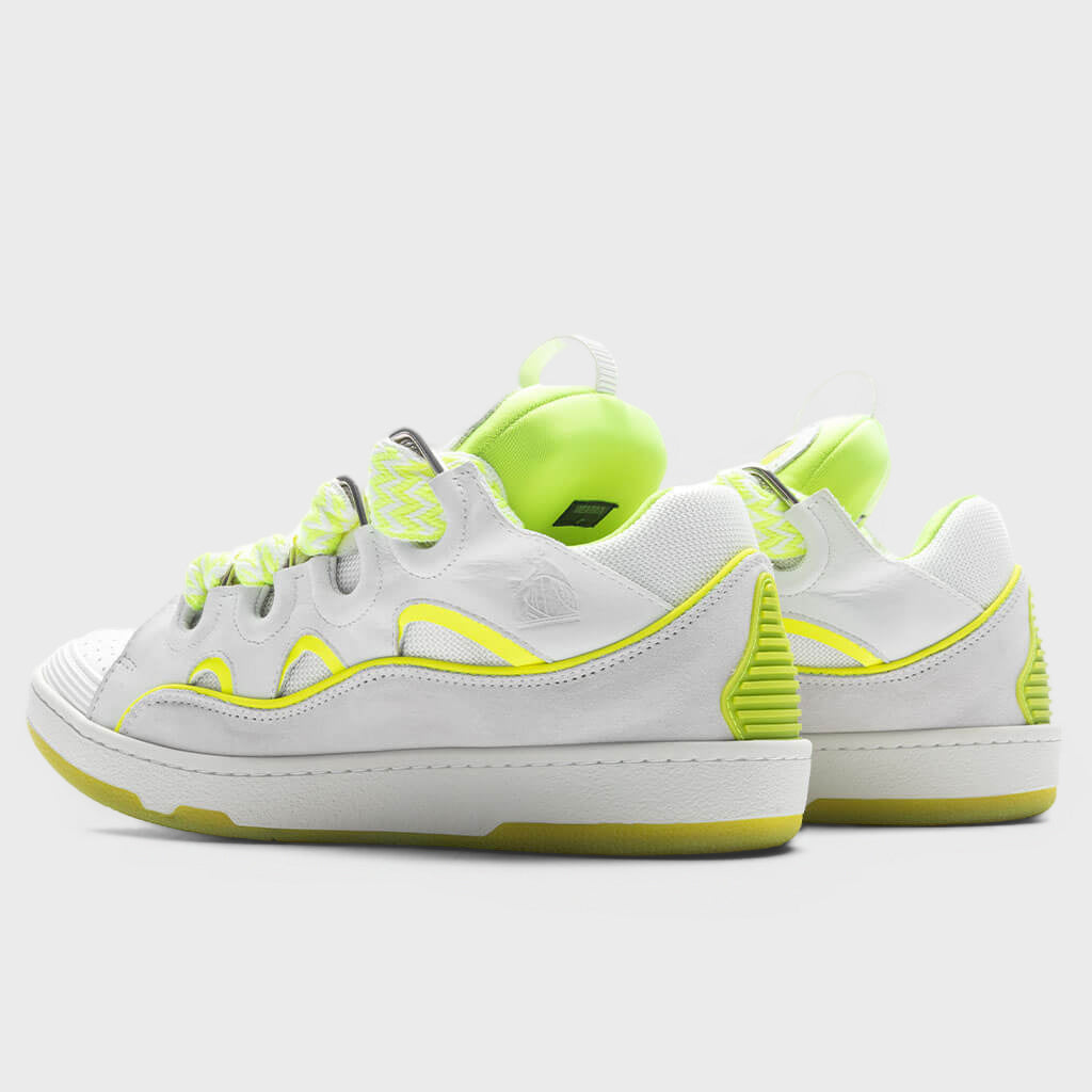 Curb Sneakers - White/Fluo Yellow