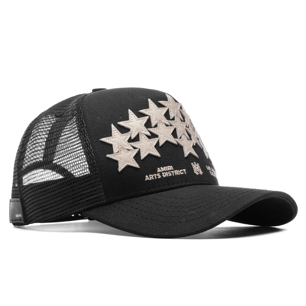 Leather Star Trucker Hat - Black