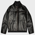 Leather Puffer Blouson - Black