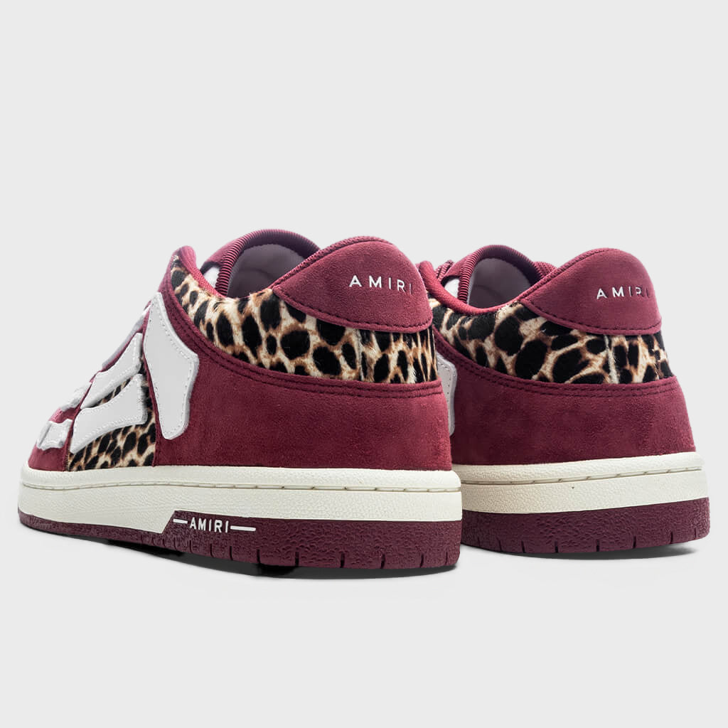 Leopard Skel Top Low - Burgundy