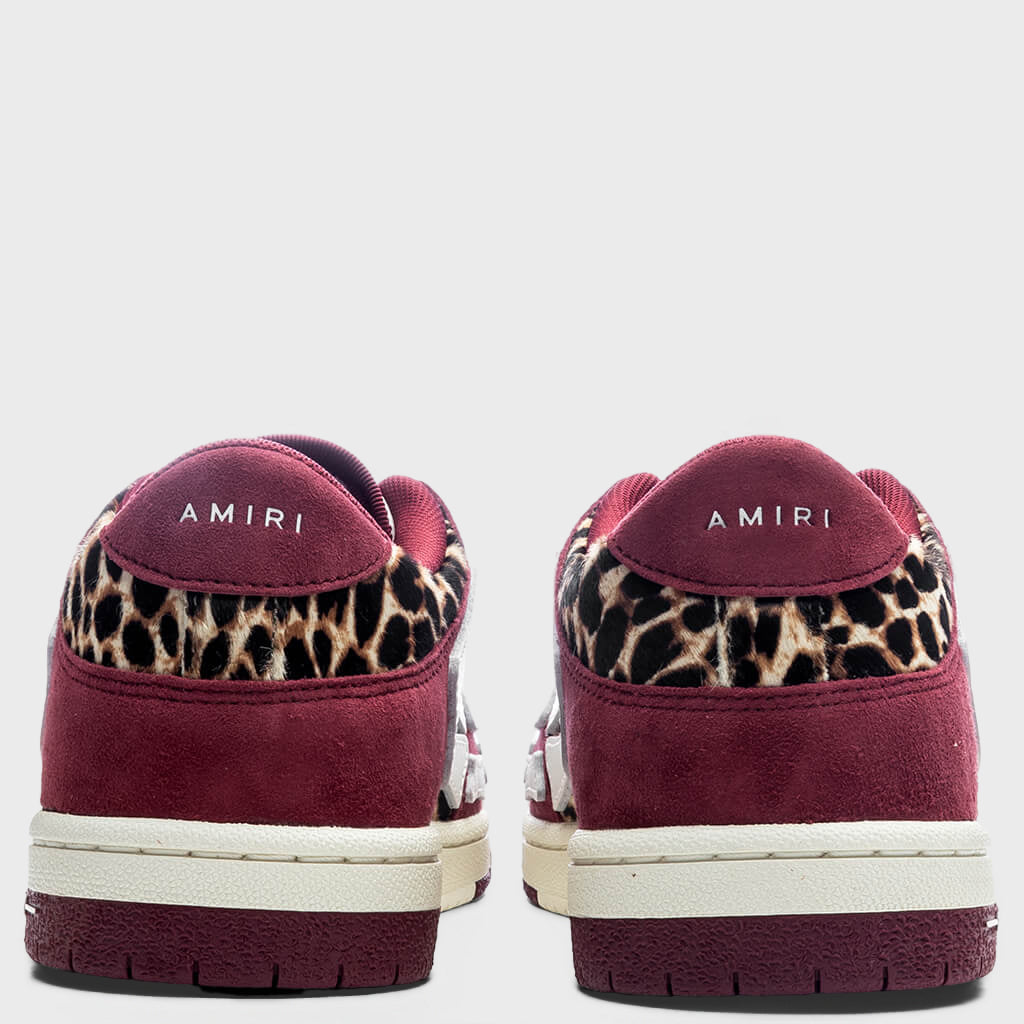 Leopard Skel Top Low - Burgundy