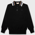 Light Wool With Patchwork Gauge Polo - Black