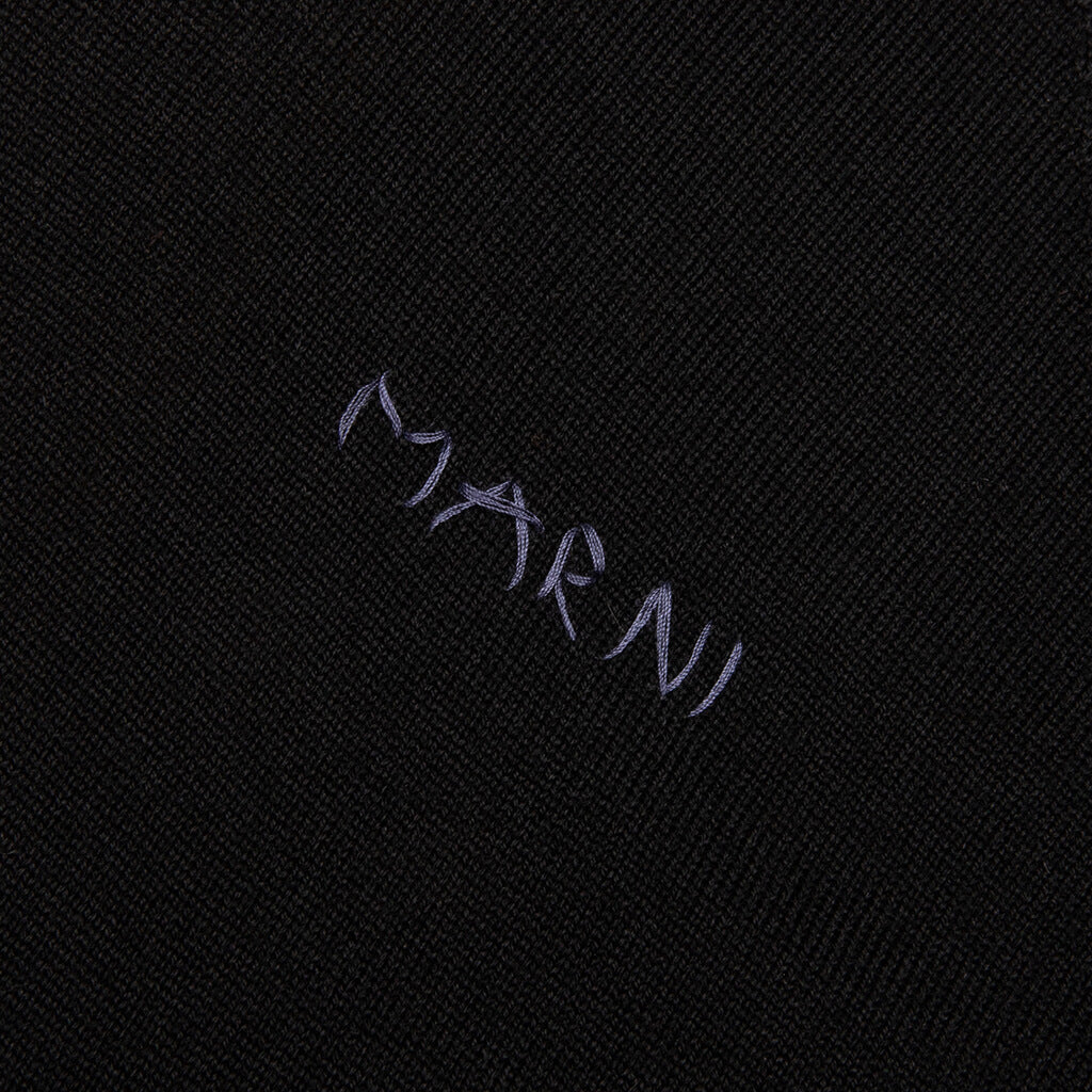 Light Wool With Patchwork Gauge Polo - Black