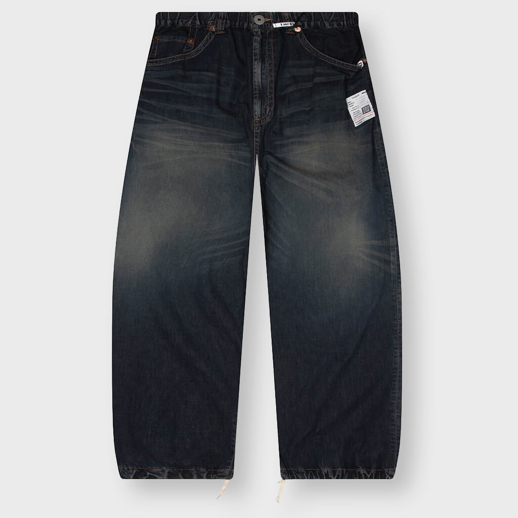 Light Denim Wide Pants- Indigo