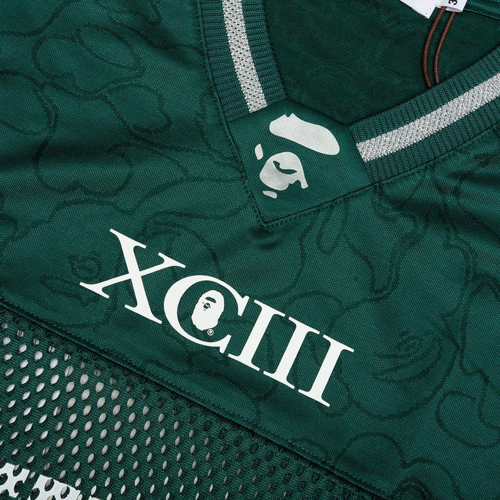 Line Camo Multi Logo Relaxed Fit Football Jersey - Green