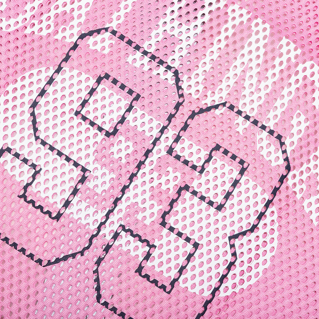 Line Camo Multi Logo Relaxed Fit Football Jersey - Pink