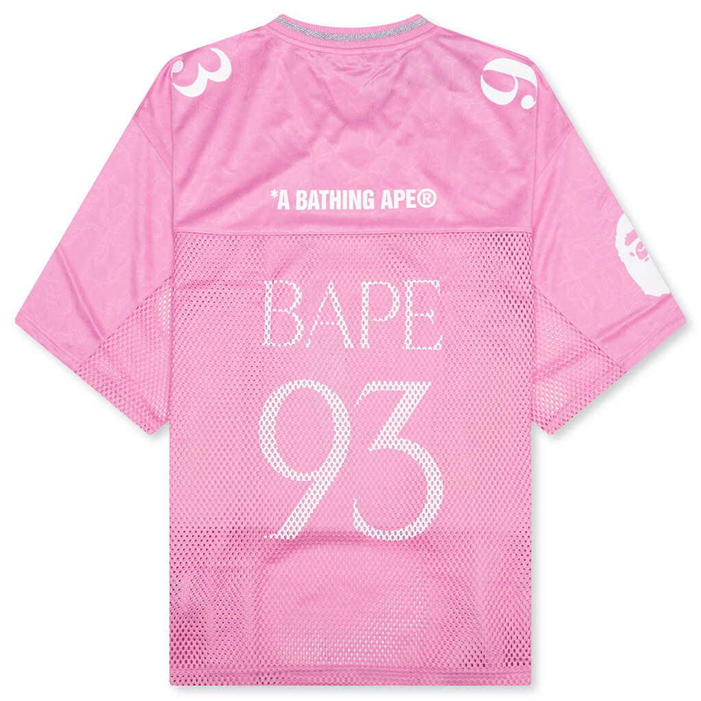 Line Camo Multi Logo Relaxed Fit Football Jersey - Pink
