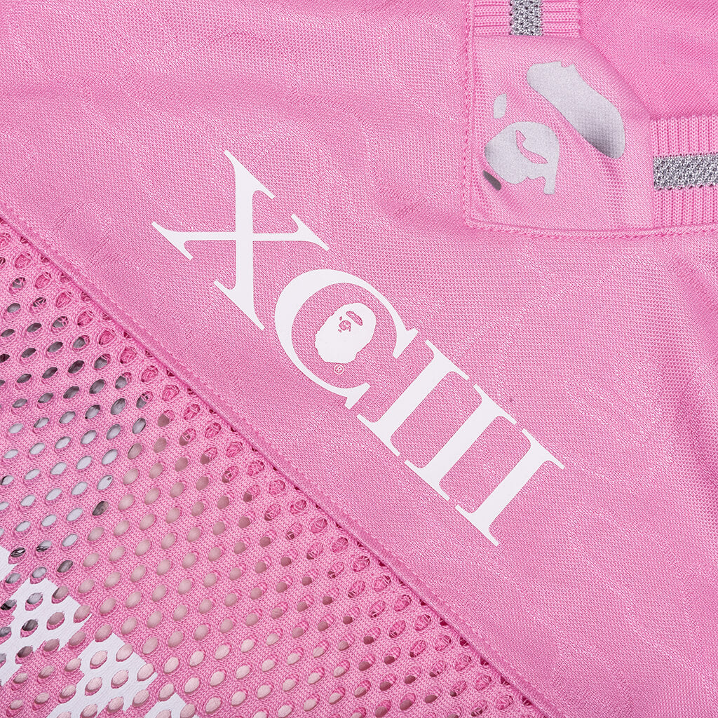 Line Camo Multi Logo Relaxed Fit Football Jersey - Pink