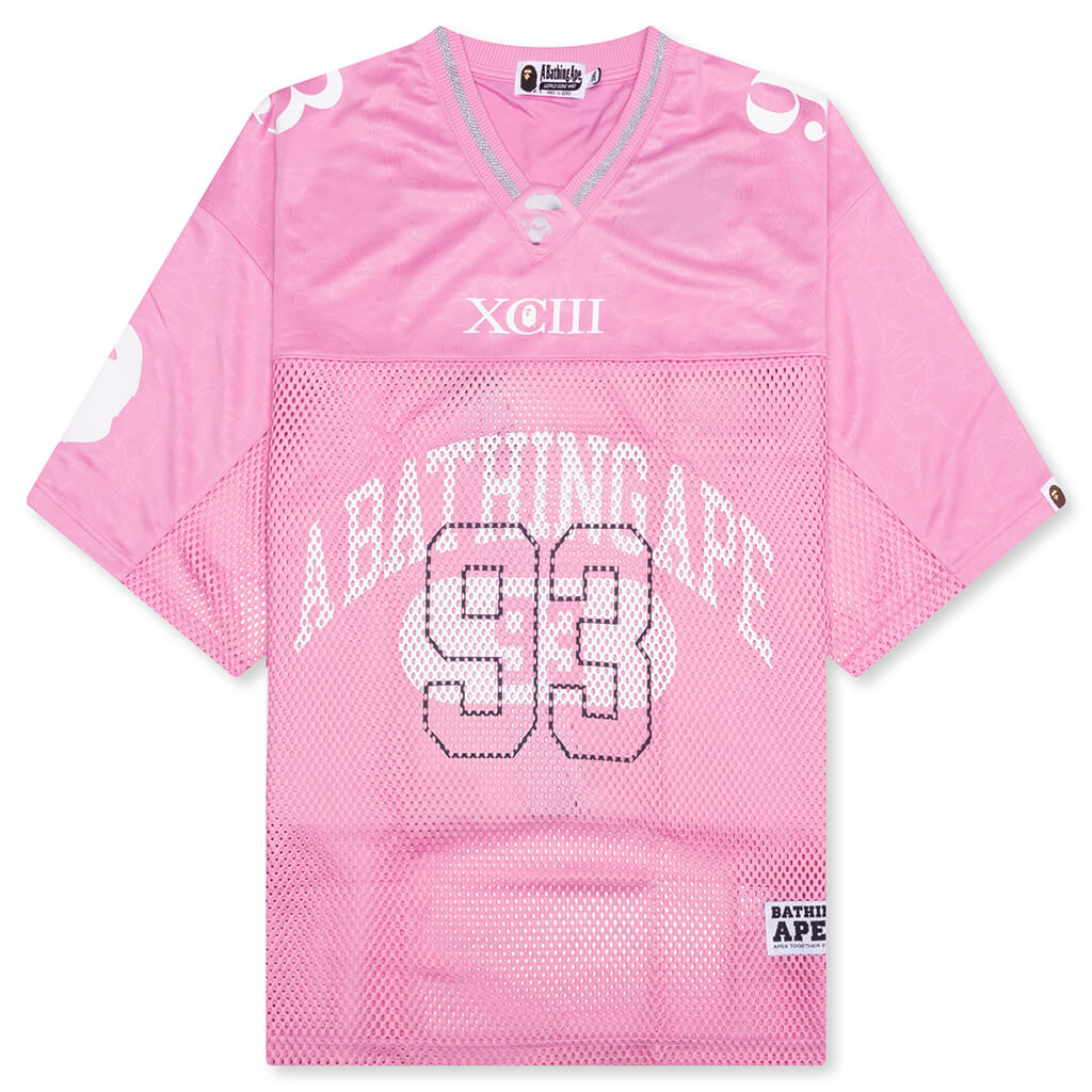 Line Camo Multi Logo Relaxed Fit Football Jersey - Pink