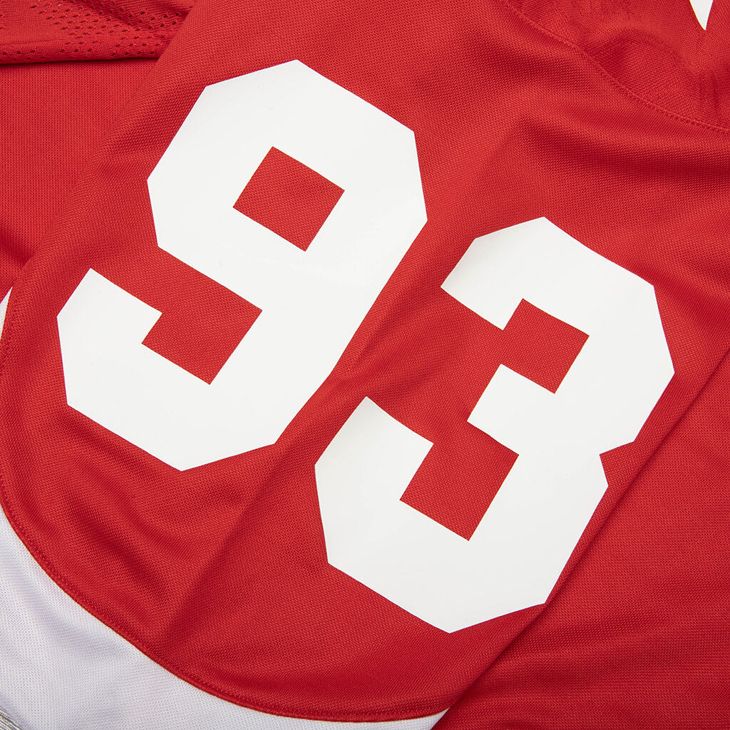 Line Camo Jacquard Logo Relaxed Fit Ice Hockey Jersey - Red