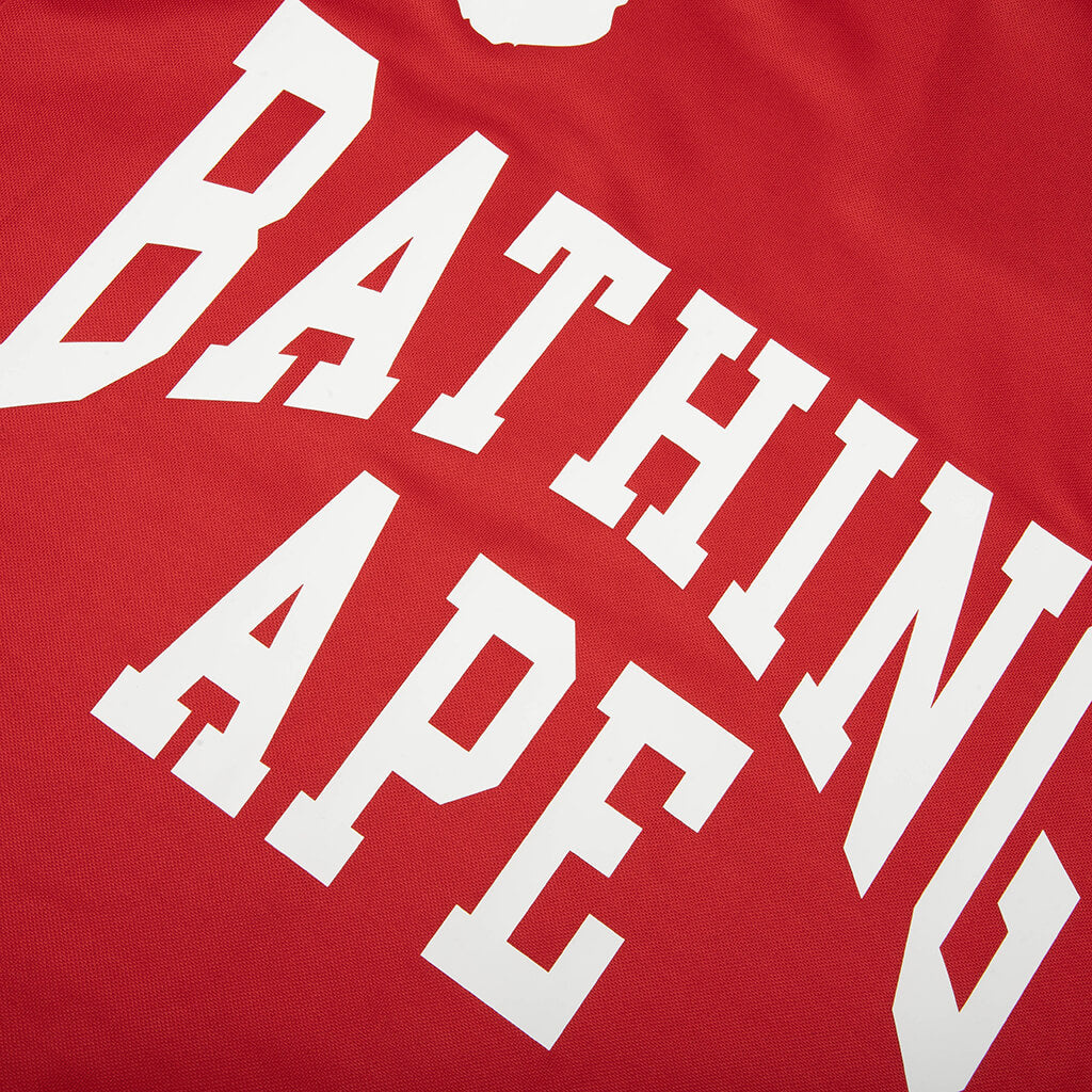 Line Camo Jacquard Logo Relaxed Fit Ice Hockey Jersey - Red