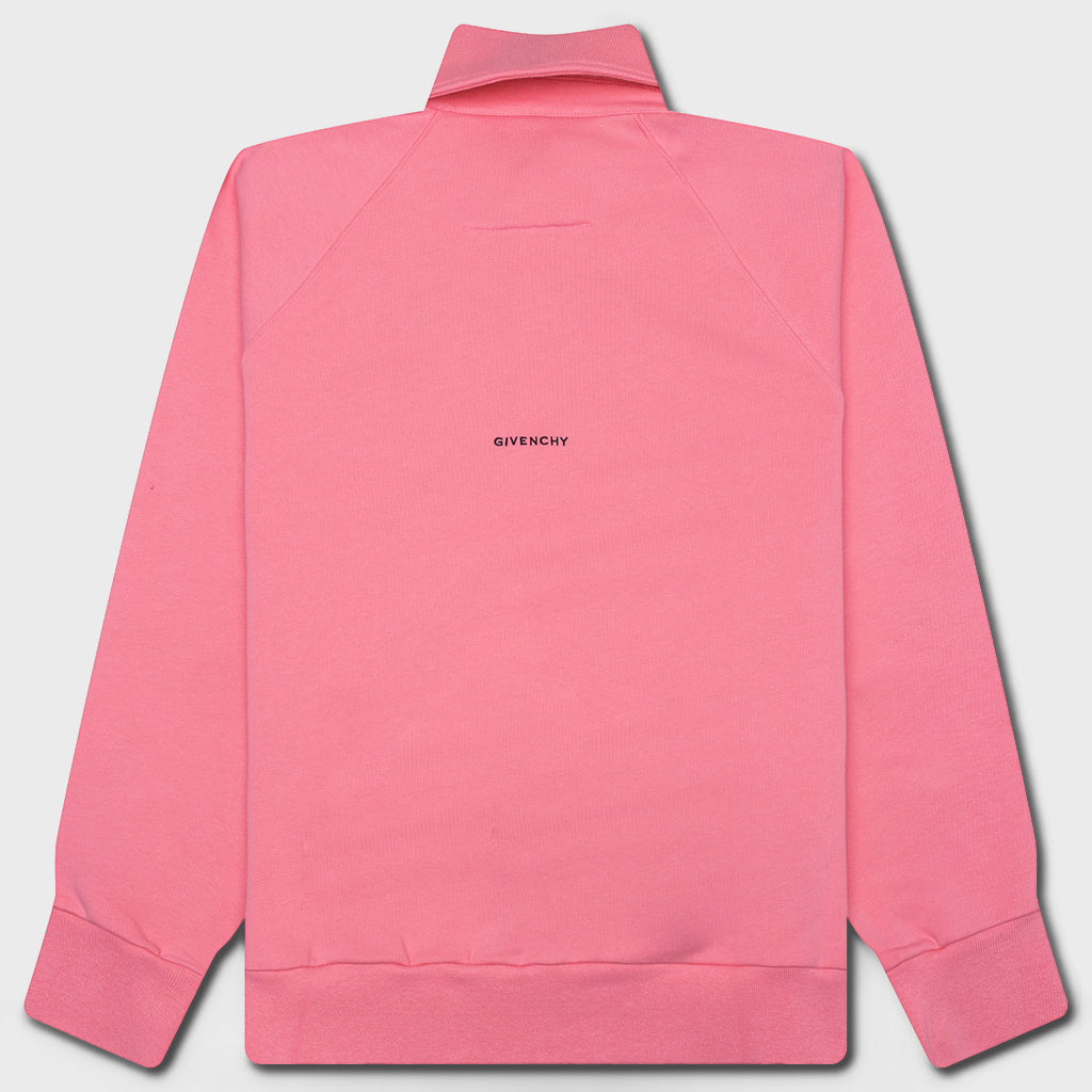 Logo Embroidered Long-Sleeve Polo Shirt - Candy Pink