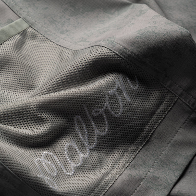 Malbon Golf Mesh Basket Pocket Short - Steel Ripple