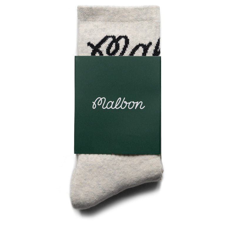 Malbon Golf Bon Script Sock - Heather Oatmeal