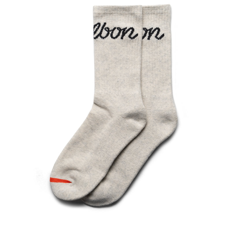 Malbon Golf Bon Script Sock - Heather Oatmeal
