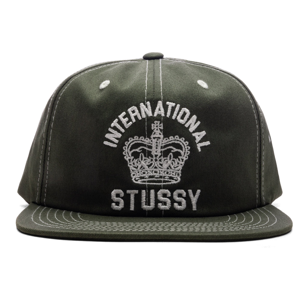 Mid International Crown Strapback Cap - Dark Olive